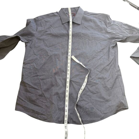 UNTUCKit Men's Slim Fit Wrinkle Free Orville WF Cotton Button-up Shirt Blue XL - Picture 8 of 9